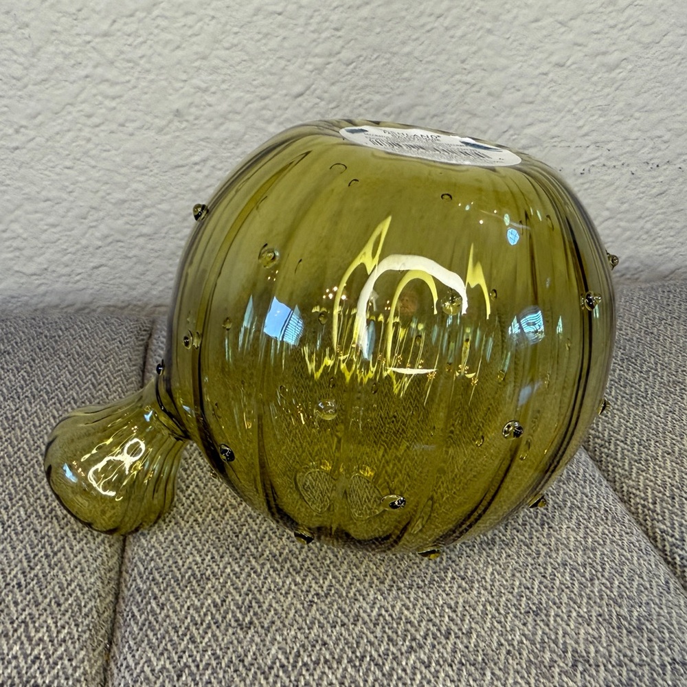 Small Round Balloon Glass Vase, Olive Green — Ashland - Picture 8 of 12